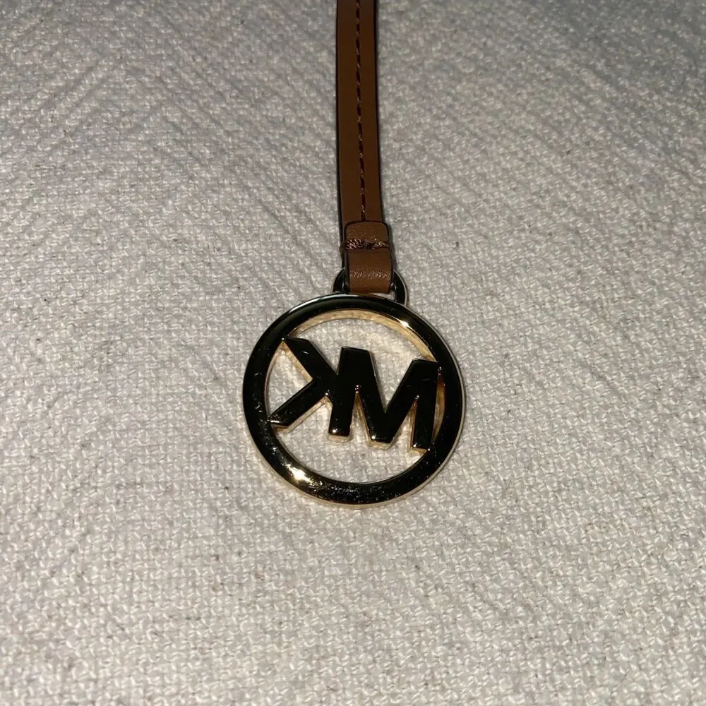 Michael Kors Leather & Gold Metal Bag Charm / Purse Hang Tag – NWOT